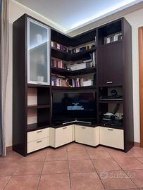 Mobile angolare TV più madia coordinata