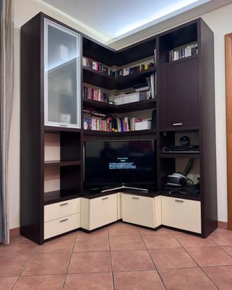 Mobile angolare TV più madia coordinata