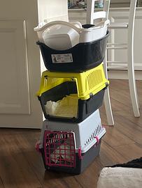 2 trasportini e 1 lettiera