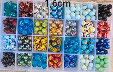 50 biglie di vetro 1.6cm vintage anni 70 80 90 