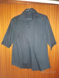 camicia nera donna mezze maniche XXL