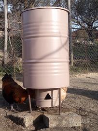 Dispenser mangiatoia polli maxi acciaio 200kg