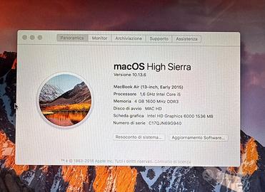 Mcbook air 13” early 2015 buonissime condizioni
