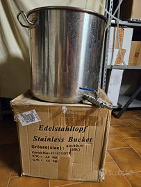 pentola birra inox 50 lt  con rubinetto 