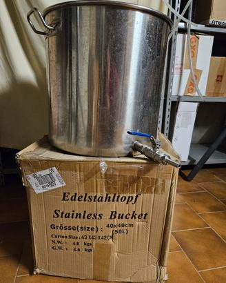 pentola birra inox 50 lt  con rubinetto 