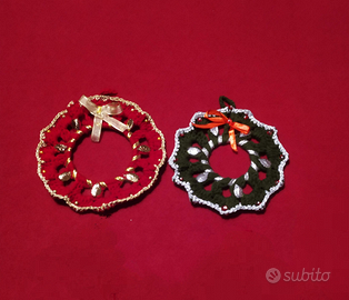 Set 2 decorazioni natalizie ad uncinetto