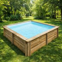 PISCINA GRE LEGNO quadrata 225x225x68
