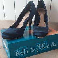 Décolleté raso blu 38