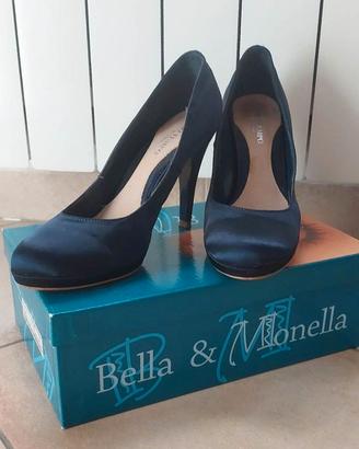 Décolleté raso blu 38