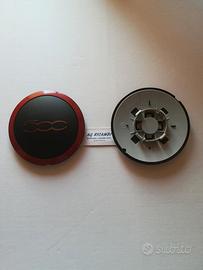1 Coprimozzo Rosso ORIGINALE Fiat 500 Cinqucento