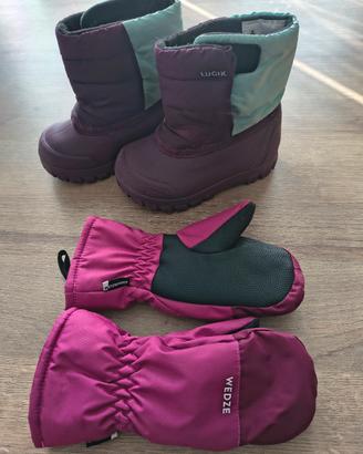 Doposci bambina 23/25 e manopole 3/4anni