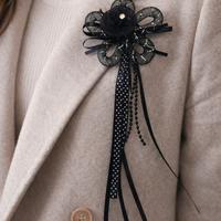 Spilla Floreale Nera Stile Gotico/Vittoriano