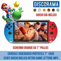 CONSOLE VIDEOGIOCO PORTATiLE 7" 16GB 32BIT GIOCHI 