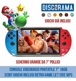CONSOLE VIDEOGIOCO PORTATiLE 7" 16GB 32BIT GIOCHI 