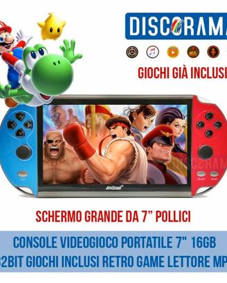 CONSOLE VIDEOGIOCO PORTATiLE 7" 16GB 32BIT GIOCHI 