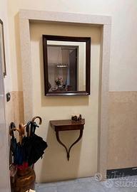 Specchio antico rettangolare, cornice in legno