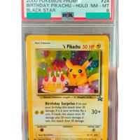 Pokemon PSA 8 Birthday Pikachu #24 Holo Black Star
