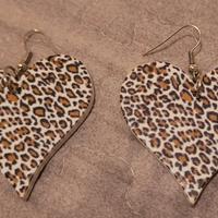 orecchini cuore leopardati