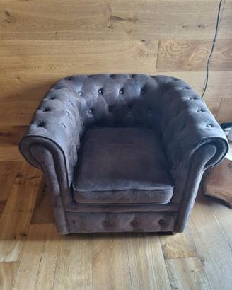 Maison du monde poltrona chesterfield suede