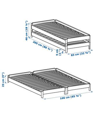 2 letti singoli impilabili