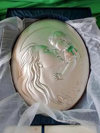 capezzale in argento con scatola e disegno origine