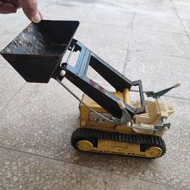 giocattolo vintage ruspa bulldozer acciaio  anni60
