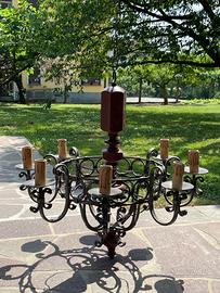 Lampadario in ferro battuto