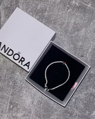 bracciale Pandora tennis con cuore rosso