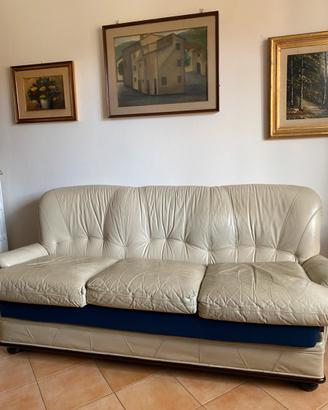 Divano e poltrona in pelle
