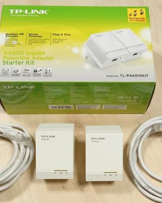 TP-LINK AV600 Gigabit Powerline Adapter Kit 2 pz.