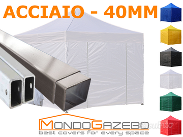 gazebo pieghevole 3x3 acciaio 4 cm fiere mercato