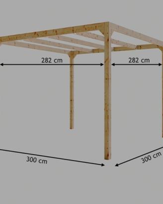 gazzebo  in legno 3x3