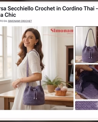Borsa Secchiello Lilla Cordino Thai SIMONAMI 