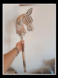gioco cavallo in legno stile vintage bambini 