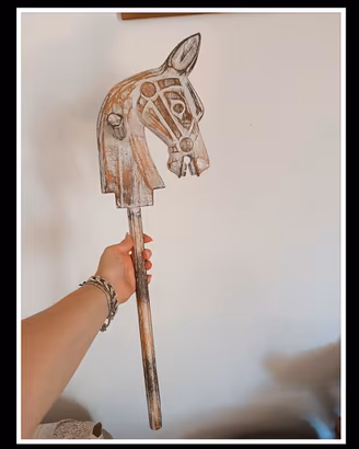 gioco cavallo in legno stile vintage bambini 