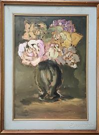 Vaso di fiori, olio su tela 