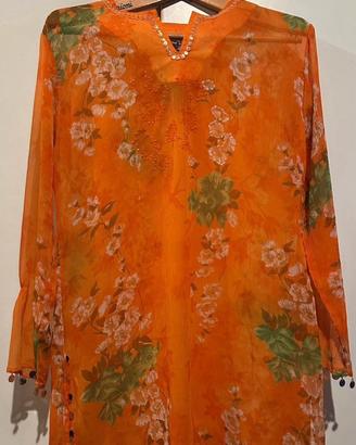 Copricostume floreale arancione