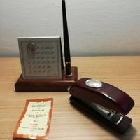 Set accessori da scrivania in lamina d'argento