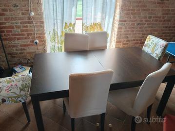 tavolo Ikea usato con 6 sedie sfoderabili 