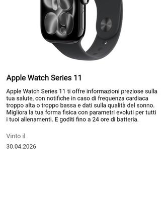 Apple Watch Series 11 42mm GPS Jet Black - NUOVO