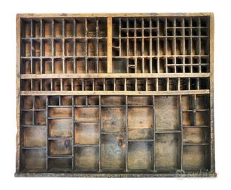 Grande cassetto tipografico in legno