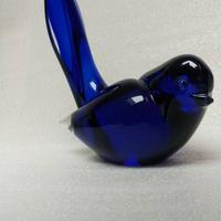vetro di Murano: uccellino  blu cobalto Cenedes