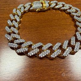 Bracciale moissanite placcato oro nuovo