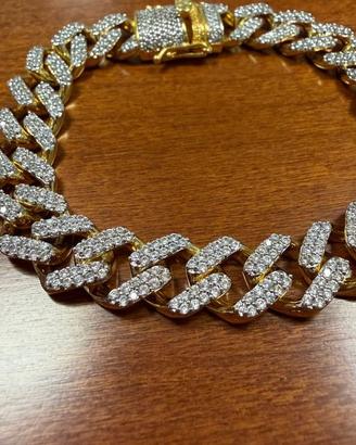 Bracciale moissanite placcato oro nuovo