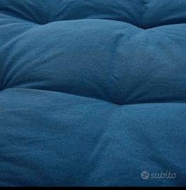 Materasso Futon in cotone blu, 90x190 