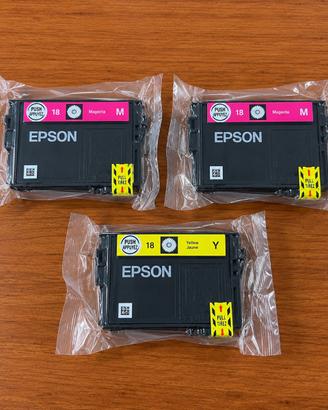 3 Cartucce Epson 18 Originali