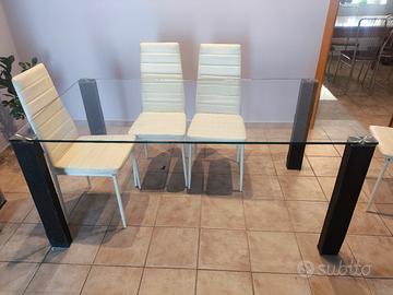 tavolo da salotto in vetro temperato