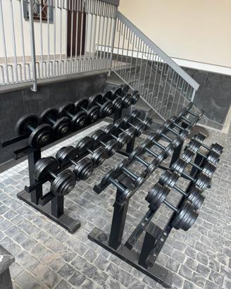SET COMPLETO MANUBRI PROFESSIONALI 2–32 KG