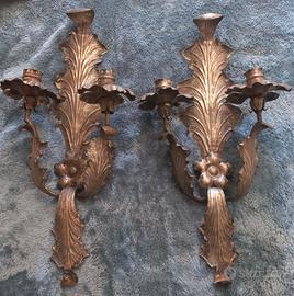 COPPIA ANTICHE APPLIQUE IN ALPACCA