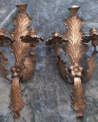 COPPIA ANTICHE APPLIQUE IN ALPACCA